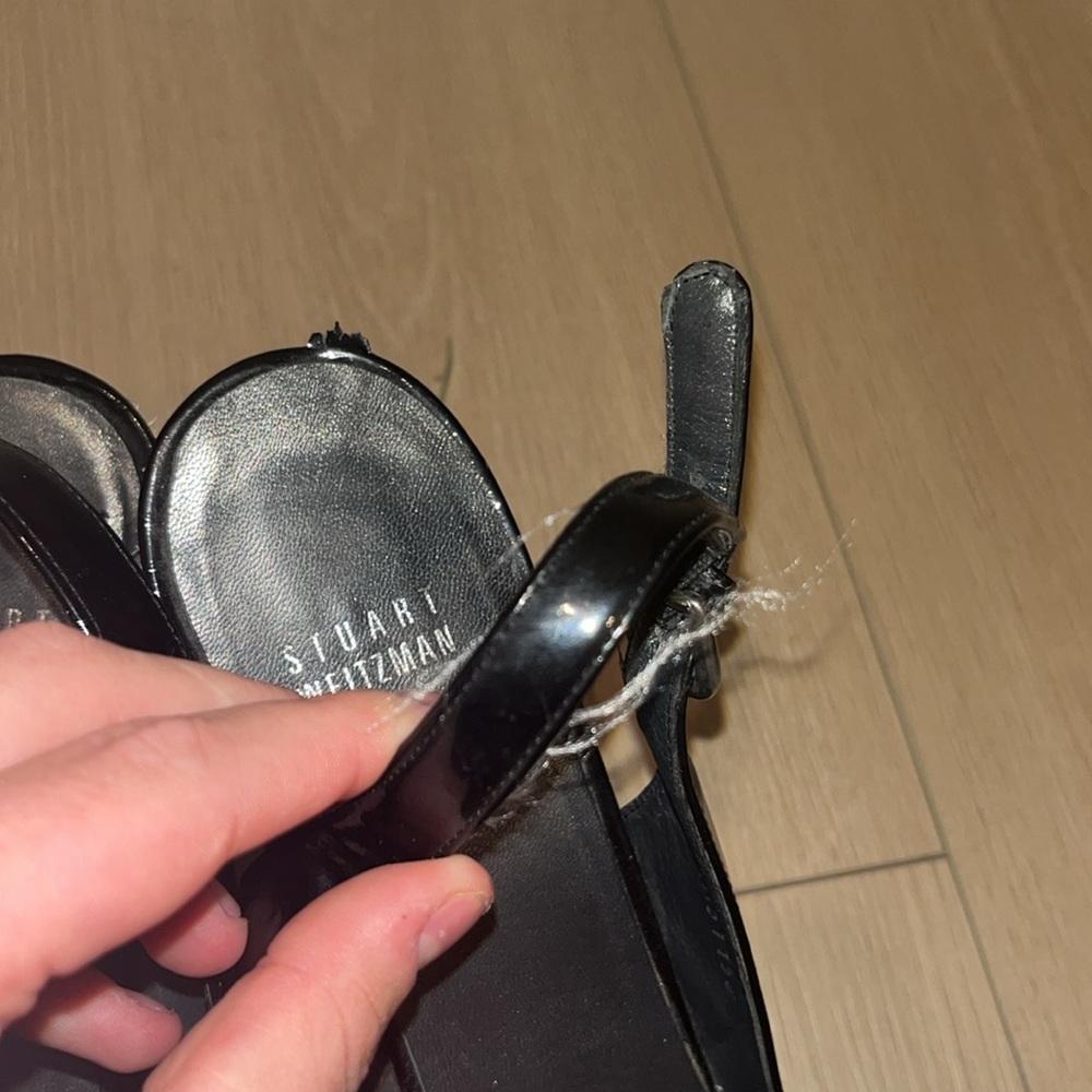 Stuart Weizmann Patent Leather Espadrille Wedges - image 4